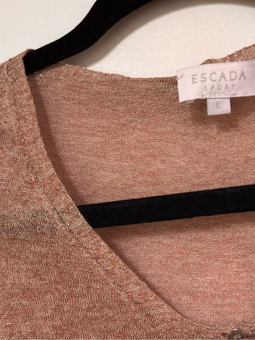 Escada Metallic Peach Crewneck cardigan